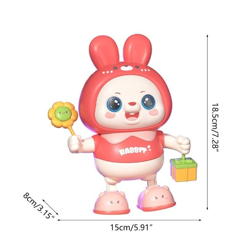 Đồ Chơi Thỏ Robot Nhảy Múa Phát Nhạc Di Chuyển Vui Nhộn Có Đèn Nhấp Nháy Cho Bé, Quà Tặng Bé Trai Bé Gái.