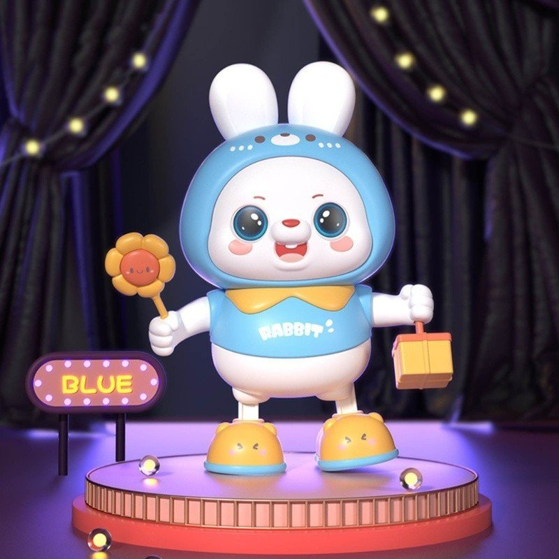 Đồ Chơi Thỏ Robot Nhảy Múa Phát Nhạc Di Chuyển Vui Nhộn Có Đèn Nhấp Nháy Cho Bé, Quà Tặng Bé Trai Bé Gái.