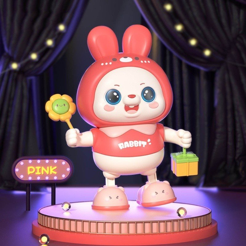 Đồ Chơi Thỏ Robot Nhảy Múa Phát Nhạc Di Chuyển Vui Nhộn Có Đèn Nhấp Nháy Cho Bé, Quà Tặng Bé Trai Bé Gái.