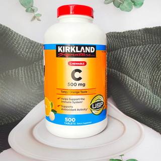 Viên nhai vitamin C 500mg Kirkland Signature tăng đề kháng, sáng da ngừa mụn hộp 500 viên quà tặng mẹ