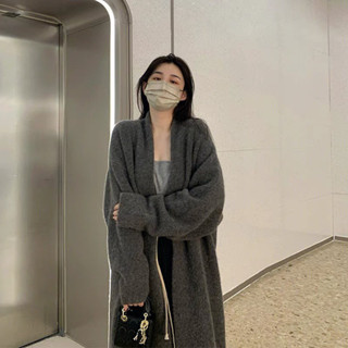   Bigsize 55-100kg  Áo khoác len lông thỏ dáng dài hàn quốc 