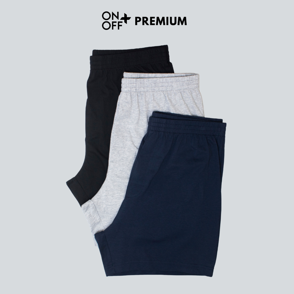 Quần sooc nam cotton mặc nhà phong cách cổ điển chính hãng ONOFF - 18BS22A032