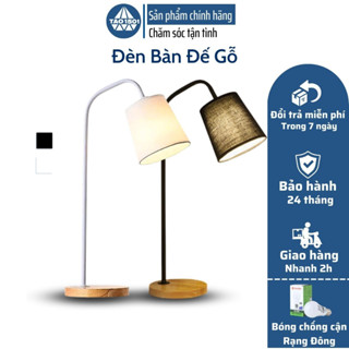 Đèn Ngủ Để Bàn Chân Gỗ Decor Dáng Hàn Quốc