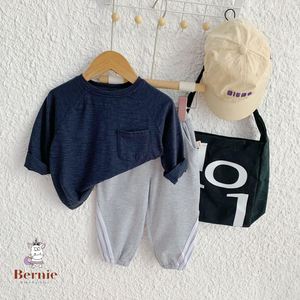 Quần dài thể thao cho bé trai, bé gái dáng basic năng động màu đen, be, xanh, nâu, ghi 9-23kg SHUSHI