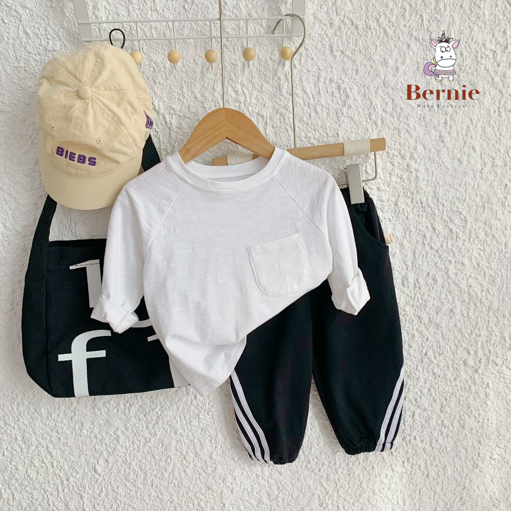 Quần dài thể thao cho bé trai, bé gái dáng basic năng động màu đen, be, xanh, nâu, ghi 9-23kg SHUSHI