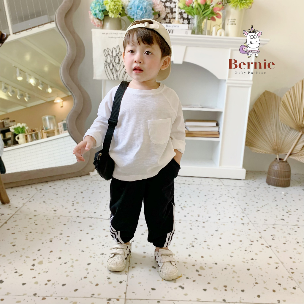 Quần dài thể thao cho bé trai, bé gái dáng basic năng động màu đen, be, xanh, nâu, ghi 9-23kg SHUSHI