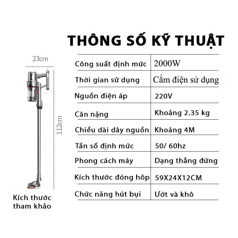 Máy hút bụi cầm tay SOKANY  siêu khỏe LOẠI CÓ DÂY. Lực hút 20.000PA , Công suất 2000W bảo hành 2 năm