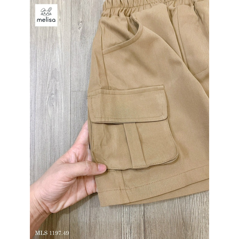 Bộ Melisa áo gấu xanh than chân váy nâu