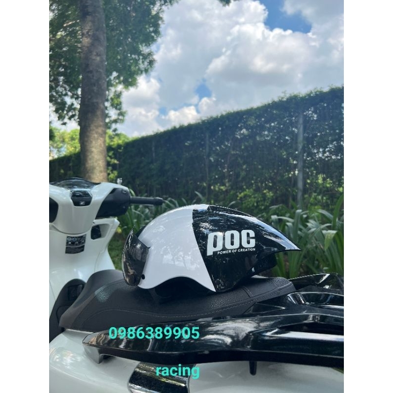 Mũ bảo hiểm P.O.C loang màu cao cấp  tặng kèm tai mèo,  ko có tăng chỉnh