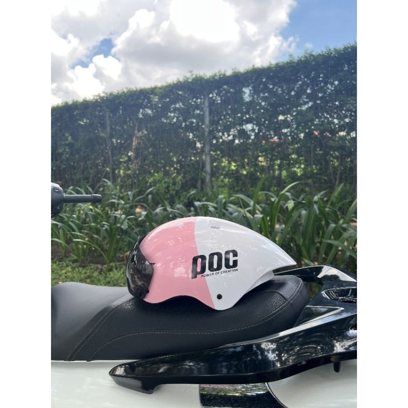 Mũ bảo hiểm P.O.C loang màu cao cấp  tặng kèm tai mèo,  ko có tăng chỉnh