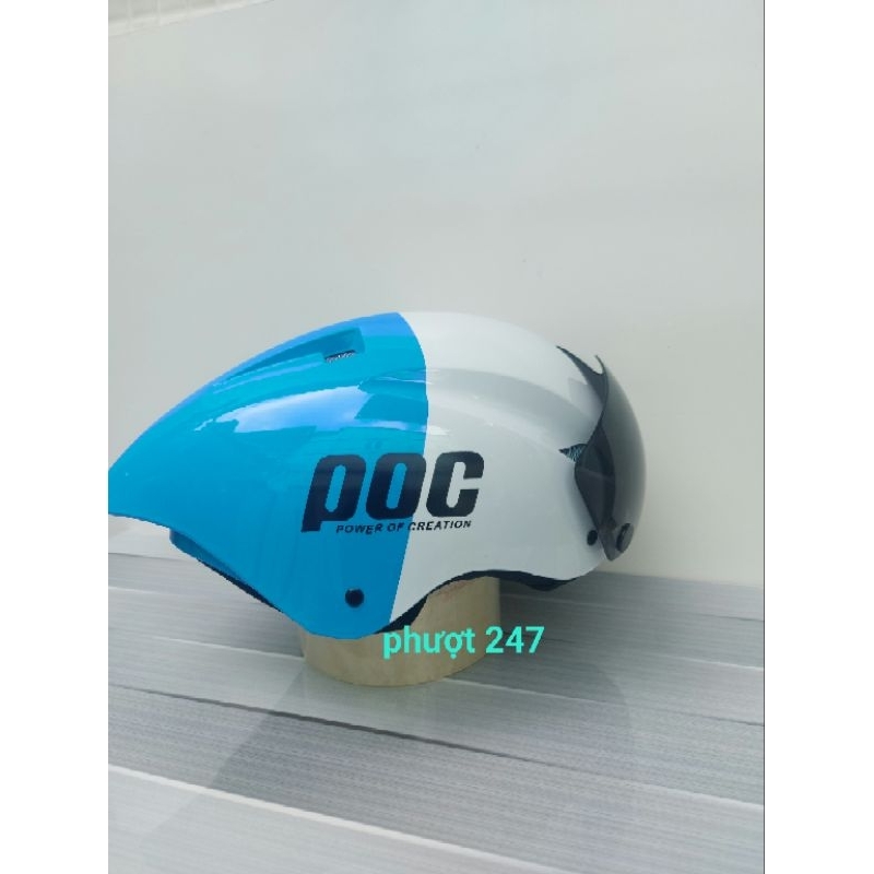 Mũ bảo hiểm P.O.C loang màu cao cấp  tặng kèm tai mèo,  ko có tăng chỉnh