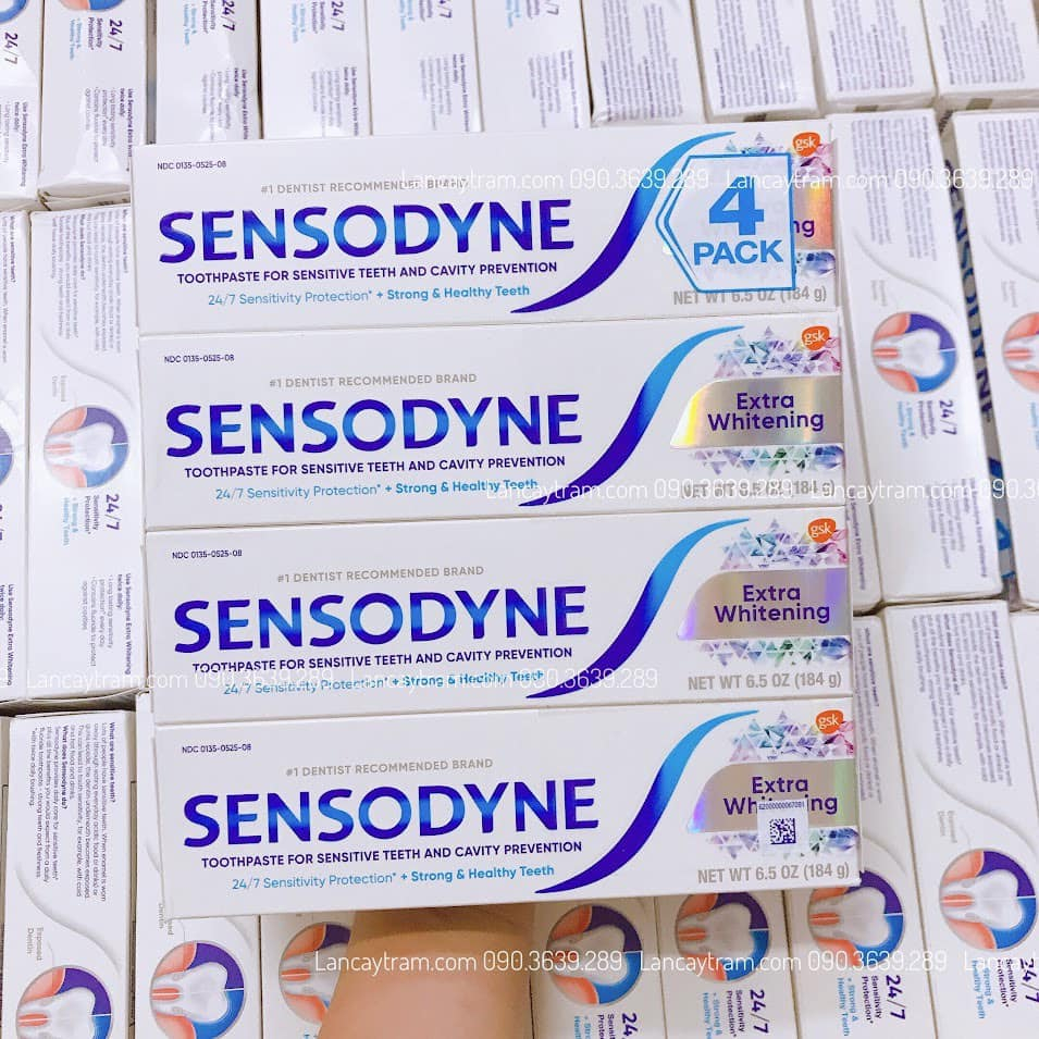Kem Đánh Răng Sensodyne Advanced Whitening Sensitive 24/7 Toothpaste (184G X 4 Tuýp)