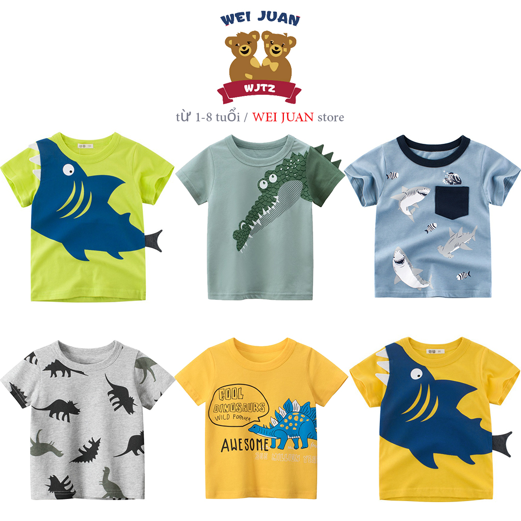 Áo bé trai cộc tay 27KIDS họa tiết 3D chất cotton QATE 555