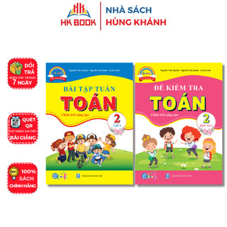 Sách - Combo 2 cuốn Bài Tập Tuần và Đề Kiểm Tra Toán Lớp 2 - Chân Trời Sáng Tạo - Học Kì 1 - Q CT 324