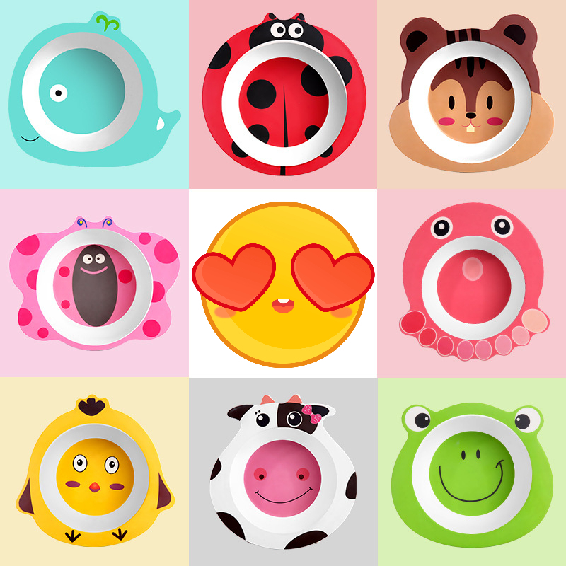 Bát Ăn Dặm Sợi Tre, Cao Cấp, Họa Tiết Hình Thú Ngộ Nghĩnh, Đáng Yêu, An Toàn Cho Bé-Khoaibies