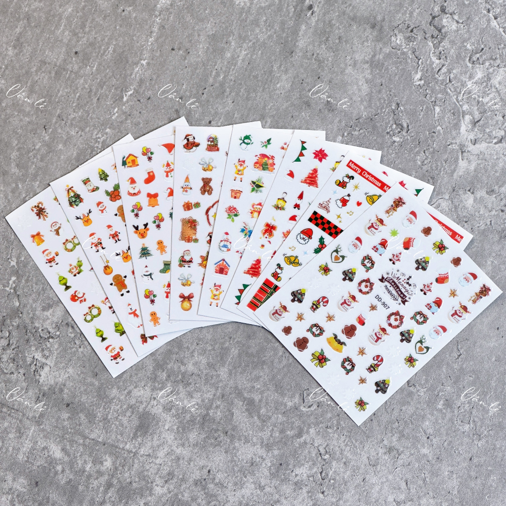 Sticker noel dán móng tay dán nail