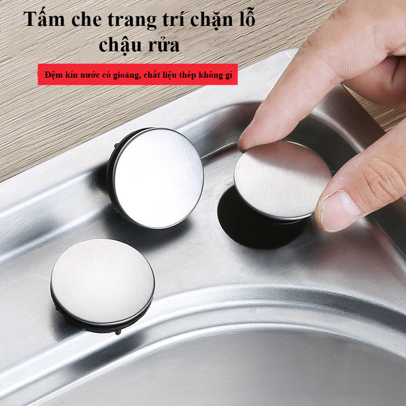 Nút chặn lỗ thoát nước bồn rửa chén inox có chân vặn - LOKING