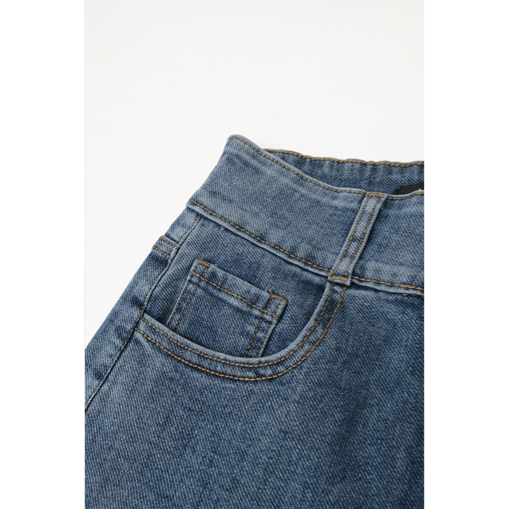 Quần Jeans Nữ Trơn Dáng Suông Cao Cấp LUPERI LFQJ177 Kiểu Dáng Thời Trang Thời Thượng Co Giãn Thoải Mái