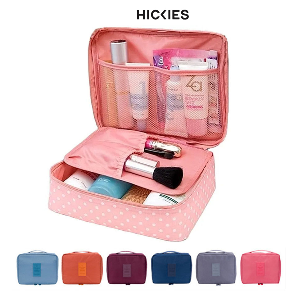 Túi đựng dụng cụ trang điểm HICKIES, Giỏ đựng đồ cá nhân du lịch chống thấm, khóa kéo, cầm tay