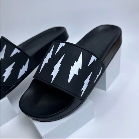 Dép nam nữ cao cấp off white quai da siêu nét, dép boy phố thời trang