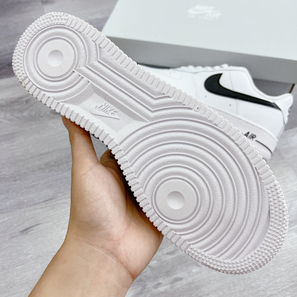 Giày_Nike Air Force 1 vệt đen, giày Af1 White Black bản chuẩn đế Air nam nữ full phụ kiện