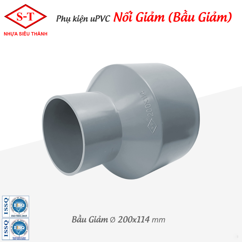 Nối Giảm, Bầu Giảm, Côn Thu PVC phi 200 -> 250 nhựa ST