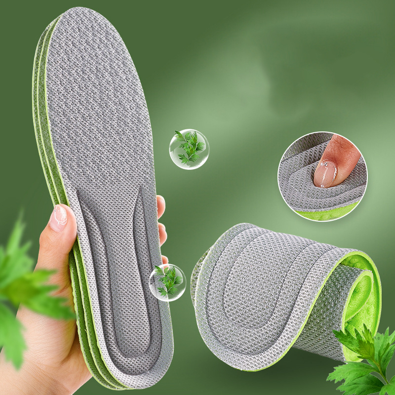 Lót giày thể thao lá ngải - Miếng lót giày êm chân siêu nhẹ thoáng khí, khử mùi, hút ẩm