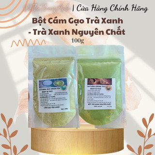 100gr cám gạo trà xanh và trà xanh handmade