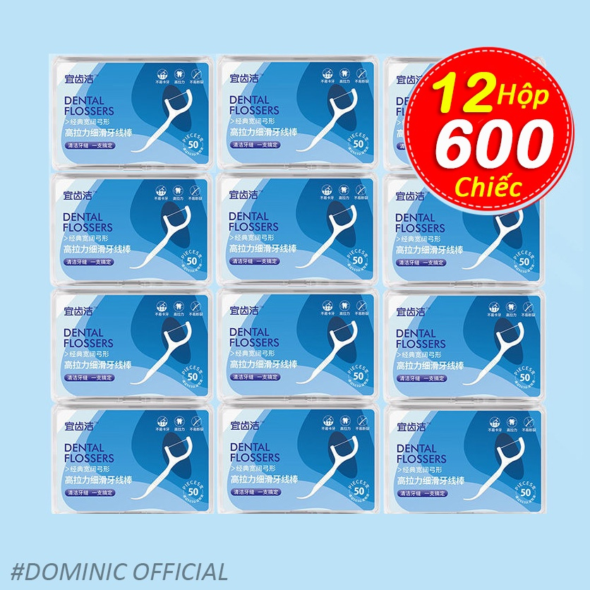 Tăm chỉ nha khoa hộp 50 cái Dental Flossers tăm chỉ vệ sinh răng miệng