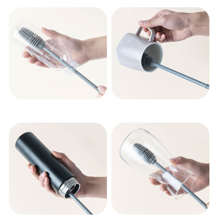 Cây Cọ Rửa Bình Sữa, Ly, Cốc Silicon - Cây Cọ Silicon Vệ Sinh Chai Lọ Siêu Sạch