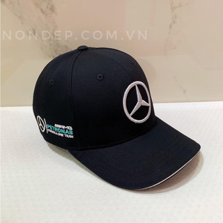 Nón kết, mũ lưỡi trai tem xe Mercedes vải Kaki đẹp form chuẩn