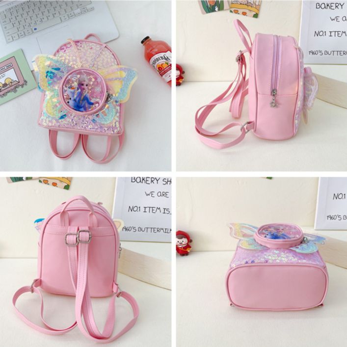 Balo Elsa nhỏ đi chơi cho bé gái 2-4 tuổi phối kim sa đính nơ xinh xắn
