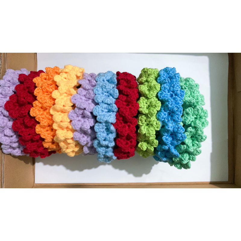 Scrunchies handmade, dây buộc tóc hoa tulip