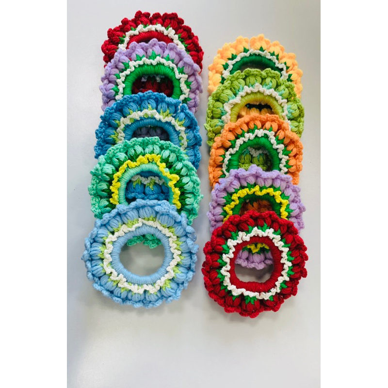 Scrunchies handmade, dây buộc tóc hoa tulip