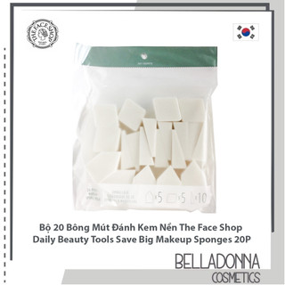 Bộ 20 Bông Mút Đánh Kem Nền The Face Shop Daily Beauty Tools Save Big Makeup Sponges 20P