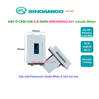 Hạt ổ cắm USB 3.0 data Sinoamigo. Dùng lắp cho ổ cắm âm bàn/ âm sàn, mặt âm tường Panasonic