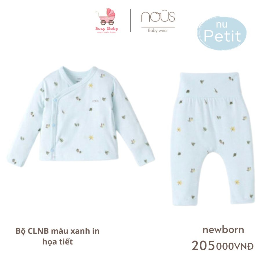 Bộ cài lệch Nous newborn cho bé sơ sinh các mẫu