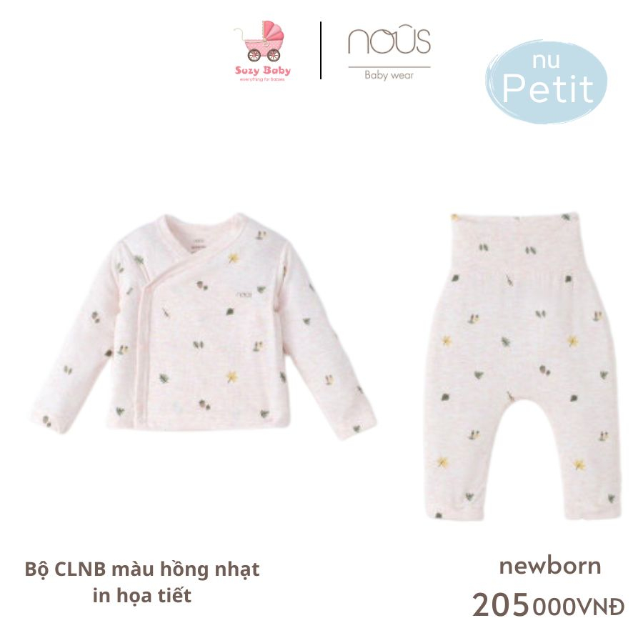 Bộ cài lệch Nous newborn cho bé sơ sinh các mẫu