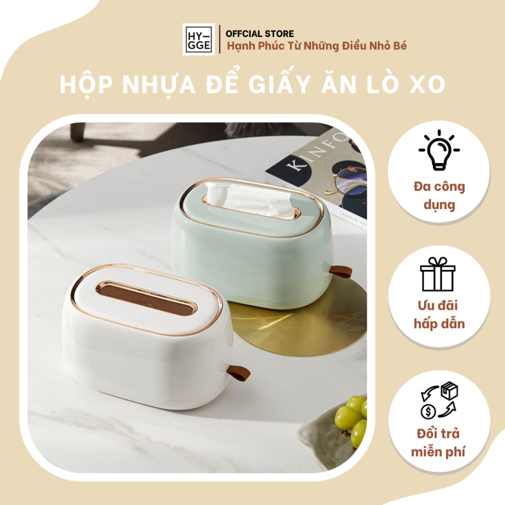 Hộp nhựa để giấy ăn lò xo hình ovan
