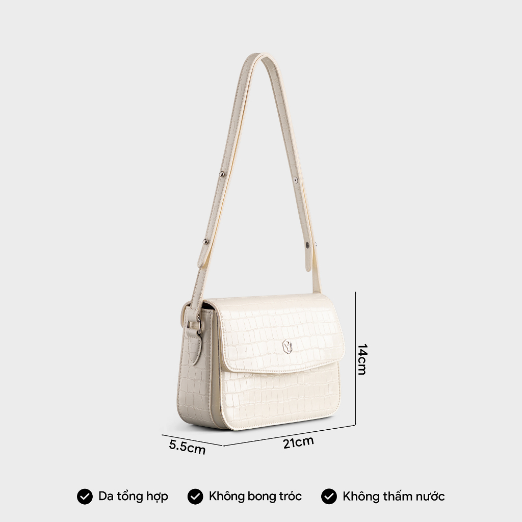 Túi đeo chéo da nữ nắp gập khóa nam châm Yuumy Seasand YN175