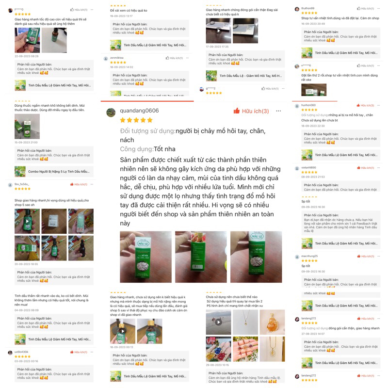 Tinh Dầu Mẫu Lệ - Giảm Mồ Hôi Tay, Mồ Hôi Chân, Mồ Hôi Nách - Mẫu Cải Tiến Mới Dung Tích Nhiều Hơn