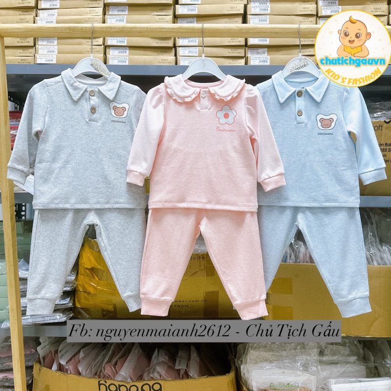 GOODMAMA - Bộ quần áo nỉ cho bé từ 6 tháng đến 3 tuổi