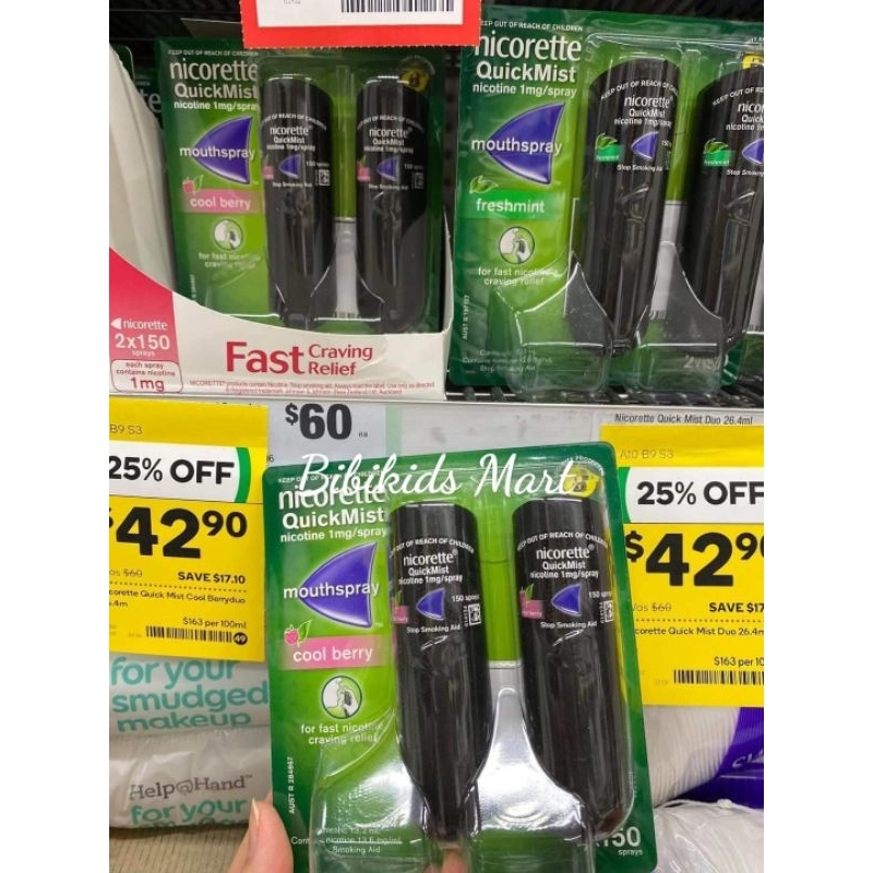 Nicorette Quick Mist Xịt cai thuố.c lá Úc