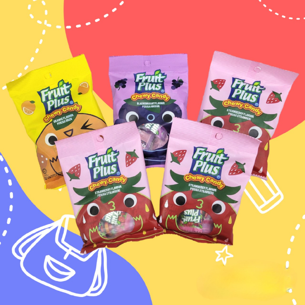 Kẹo mềm dẻo ăn vặt hương trái cây nho, cam, dâu Fruit Plus hộp 300g An Gia Sweets & Snacks
