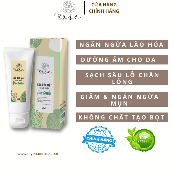 SỮA RỬA MẶT THẢO DƯỢC TẢO XANH. HỖ TRỢ SẠCH BỤI BẨN, NGỪA MỤN