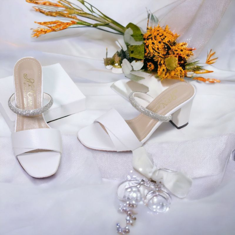 Guốc cao gót nữ, dép guốc cao gót vuông đế 7p, chất da pu mềm đi êm chân