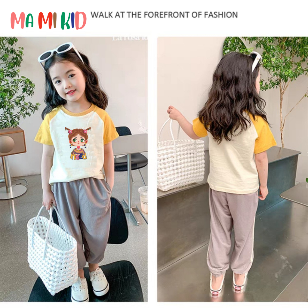 Áo Phông Cho Bé, Áo Thun Bé Gái Hình In cute, chất cotton 4 chiều mềm đẹp,,Mamikid