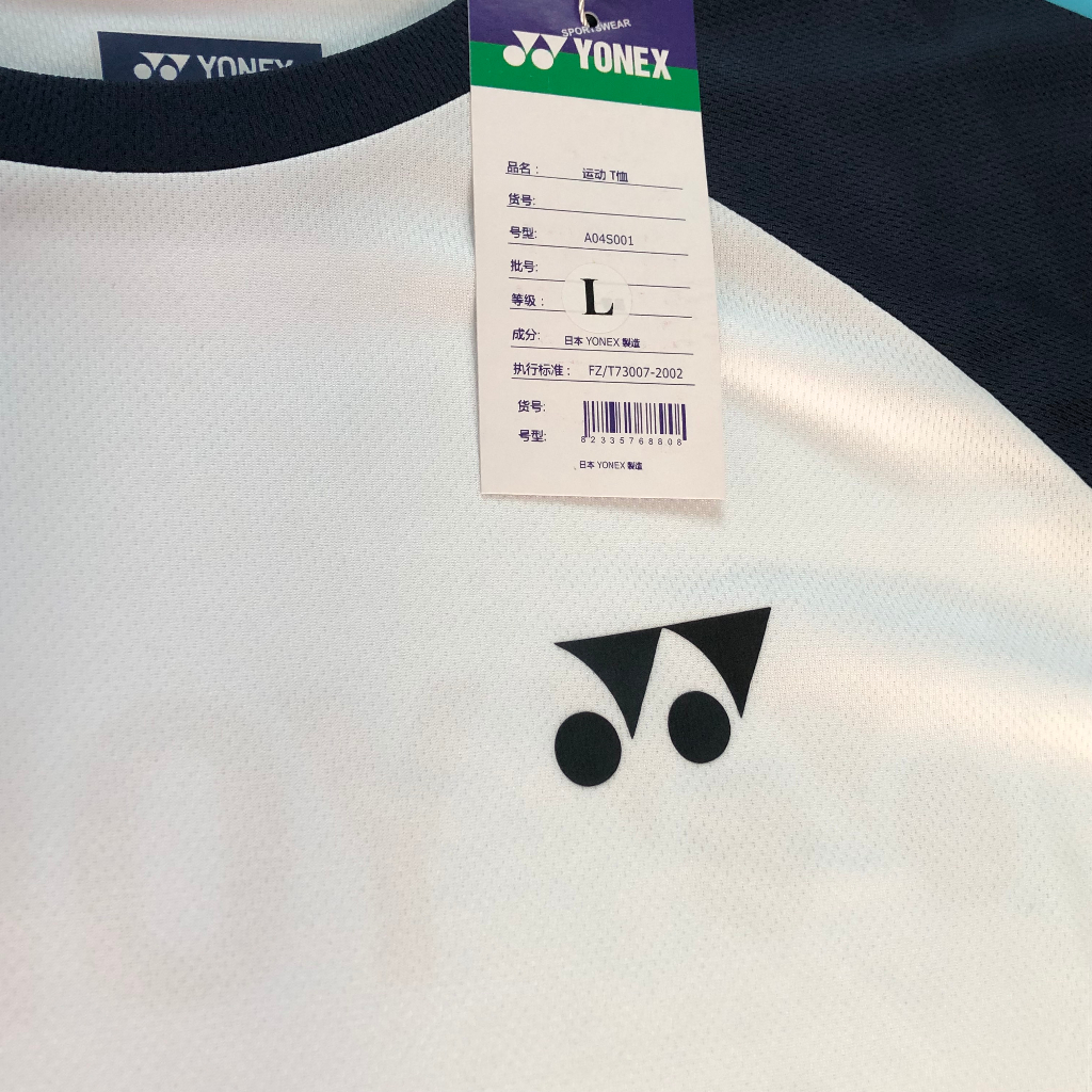 Áo cầu lông unisex Yonex màu trắng phối tay xanh than áo loại 1 dùng trong thi đấu, nam nữ mặc đẹp - H95 Sport Official