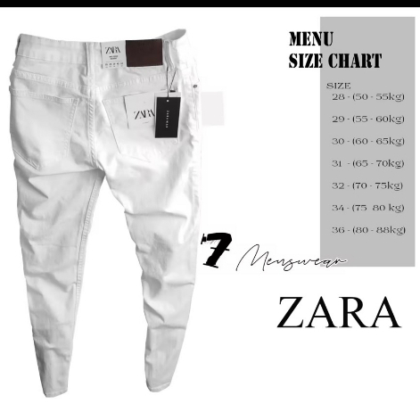 Quần jean dài nam ZARA  cao cấp hàng vnxk màu trắng rách gối chất dày dặn co giãn thoải mái form skinny cao cấp 702