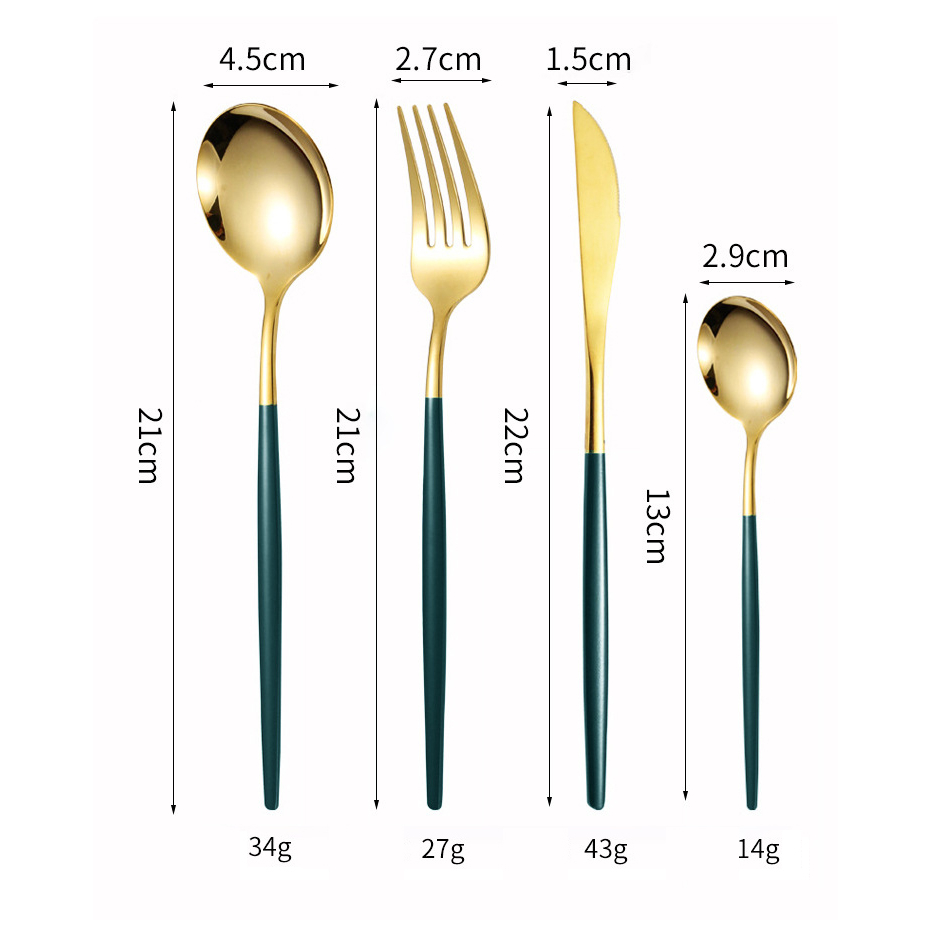 Dao dĩa ăn bít tết T MALL, bánh kem bằng inox cao cấp phong cách Châu Âu - KJ03CD